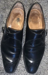 Scarpe da uomo Joseph Cheaney Leeds con fibbia cinturino da monaco in pelle nera, taglia 8 - Foto 1 di 11