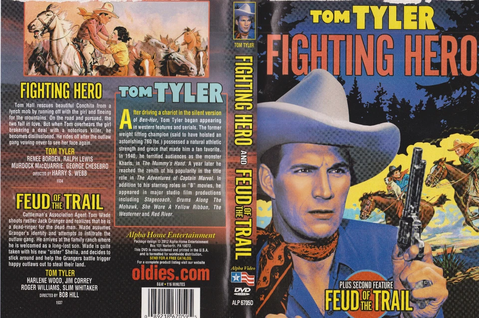 Tom Tyler Double Feature: Fighting Hero (1934) / Feud of The Trail (1937) (DVD) - Image 1 of 1