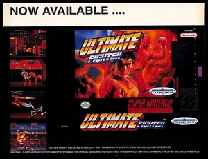 1994 Ultimate Fighter Retro Video Game PRINT AD Super Nintendo Culture Brain - Picture 1 of 3