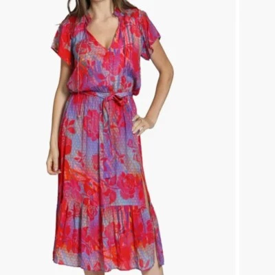 NUEVO CON ETIQUETAS APNY Vestido Manga Corta Con Detalle Hombro Calado Hexabloom Talla XXL Foto 1 de 4