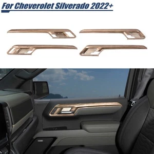 22+ For Chevy Silverado/GMC Sierra Door Handle Panel Cover Trim Wood Grain Molde - Picture 1 of 12