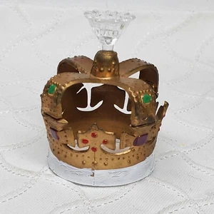 Bronze Color Plastic Crown Cupcake Topper Miniature Candle Holder or Doll Crown - Picture 1 of 4