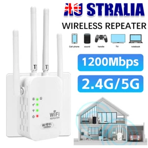 Wireless WiFi Extender Range Repeater Amplifier Router Signal Boosters 1200Mbps - Picture 1 of 12
