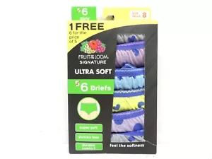 Fruit of the Loom Girl's *6 Pack* Ultra Soft Briefs Hearts Circles Stars Size 8 - Picture 1 of 2