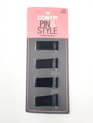 Black Hair Pins - 36 Per Pack - 72 Total - Conair Pin & Style Hair - Pack of 2 - Image 1 of 2