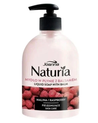 Joanna Naturia, liquid soap with lotion, caring, raspberry, 500 ml - Image 1 of 4