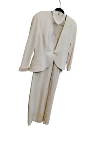 Vestido y blazer Daymor Couture Mercedes Ferreira para mujer con cuentas marfil EE. UU. 6 - Imagen 1 de 19