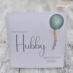 Personalised Male Birthday Card Hubby Husband Boyfriend Fiance Partner Son - Picture 1 of 8