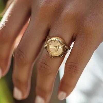 Reloj anillo Invicta Angel para mujer 17,5 mm, dorado (44483) precio de venta sugerido por el fabricante 199 USD-NUEVO EN CAJA Foto 1 de 4