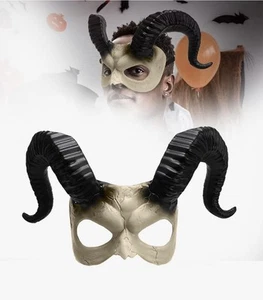 Masquerade Horns Mask Half Face Burning Man Steampunk Punk Rave - Picture 1 of 5
