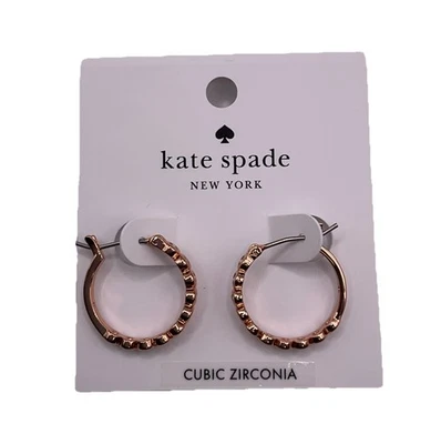 Pendientes Kate Spade Círculo Completo Huggies Oro Rosa Aro Pendiente Regalo NUEVO Aros Foto 1 de 4