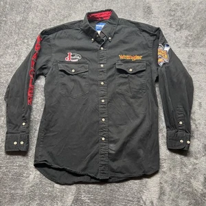 Camicia Wrangler vintage uomo media nera con bottoni manica lunga stivali Justin Rodeo - Foto 1 di 12