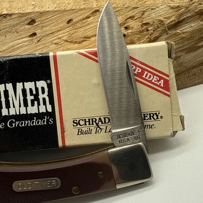 Cuchillo Delrin SCHRADE 3OT OLD TIMER Bearhead Lockback Sawcut 2 7/8" cerrado ¡NUEVO! Foto 1 de 4