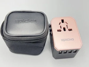 Epicka World Travel Adapter 4 USB and Type C Ports Universal Outlet EU UK USA - Picture 1 of 9