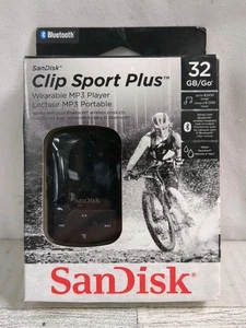SanDisk Clip Sport Plus 32GB Wearable MP3 Player Black NEW Sealed Bluetooth - Picture 1 of 7