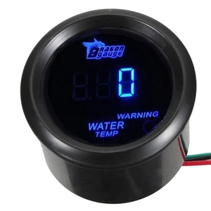 Car 2" 52mm Digital Water Temp Gauge Temperature Meter Blue LED Light Celsius - Picture 1 of 7