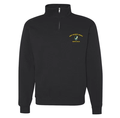 Sudadera con cremallera de cuarto de la Agencia de Seguridad del Ejército de los Estados Unidos con licencia oficial Foto 1 de 4