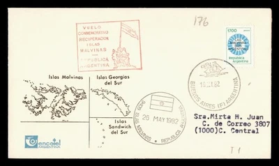 DR WHO 1982 ARGENTINA FDC? FALKLAND ISLANDS ANTARCTIC OVPT M63495 - image 1 of 2