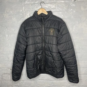 True Religion Metallic Logo Regular Fit Quilted Men's Puffer Jacket Black Medium - Picture 1 of 15