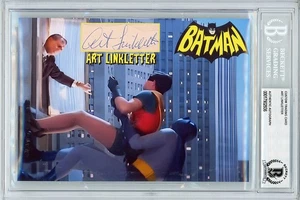 1960's -BATMAN- ART LINKLETTER Beckett Signed/Autograph/Auto 5x7 DC Comics Card - Imagen 1 de 2