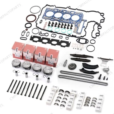 Engine Piston Gasket Bearing Set w/ Timing Kit CR 11:1 For BMW Mini B46 B48 2.0L - Image 1 of 4
