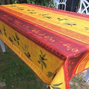 Tischdecke 150x240 cm Oliven Provence gelb rot pflegeleicht Anti-Fleckschutz - Bild 1 von 5