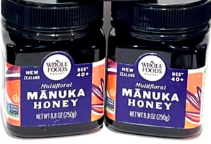 MANUKA HONEY WHOLE FOODS MARKET MGO 40+ NEW ZEALAND 8.8 OZ. 2 JARS - Picture 1 of 2