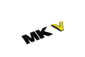 Rear Trunk Badge emblem " MKV " High Gloss BLACK YELLOW for VW Golf Jetta MK5 - Picture 1 of 1