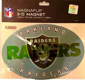 NFL Oakland Raiders Magnaflip 3-D Magnet Heavy Gauge Magnetic Vinyl- 9" x 6" - Picture 1 of 2