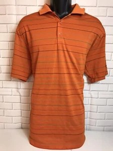 Men’s Nike Golf Fit Dry Polo Striped Textured Orange XL - Picture 1 of 6