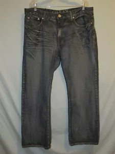 Helix Slim Boot Cut Jeans 38x30 (actual) Cross Pocket Flaps Distressed - Picture 1 of 3