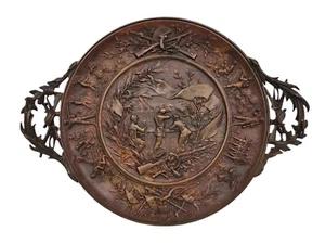 Superbe Coupe sur pied en Bronze . Guerre de 1870 , Soldat fusil chassepot ... - Imagen 1 de 7