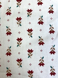 Quilt Pattern Fabric Quilter's Cotton Cream Rust18" Country Farmhouse - Picture 1 of 6