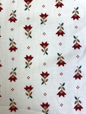 Quilt Pattern Fabric Quilter's Cotton Cream Rust 2Yd 17" Country Farmhouse - Image 1 of 4