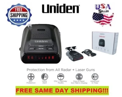 Uniden Laser Radar Detector Ultra Long Range Police DFR5 Voice Alert Mount Cobra - Image 1 of 4