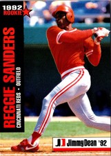 1992 Jimmy Dean Rookie Stars Reggie Sanders #5 Cincinnati Reds