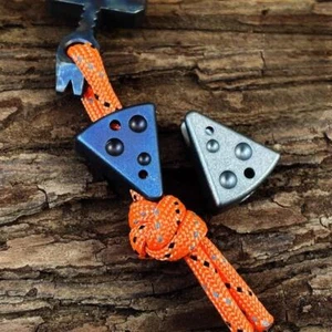 Titanium Knife Lanyard Bead Paracord Keychain Pendant EDC Charm DIY Cheese Shape - Picture 1 of 8