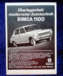 Chrysler Simca 1100, originale Werbung aus 1968 - Picture 1 of 2