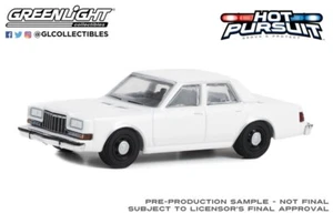 Greenlight 1/64th scale blank white 1980s Dodge Diplomat no lightbar or pushbar - Picture 1 of 3
