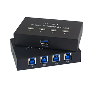 4-Port USB 3.0 Sharer KVM Switch Hub 4 in 1 out HUB Share Converter KVM Switch A - Afbeelding 1 van 15