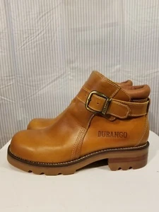 90s Y2K Durango Leather chunky Mens -Women Buckle Strap Ankle boots  9.5D Brazil - Picture 1 of 16