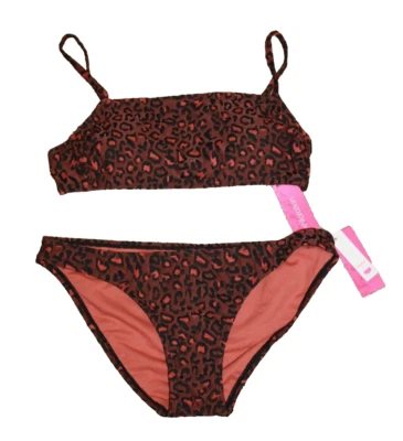 Xhilaration Cheetah Animal Print Hipster 2 Pc Bikini Set Rust Brown Size M NEW - Image 1 of 4