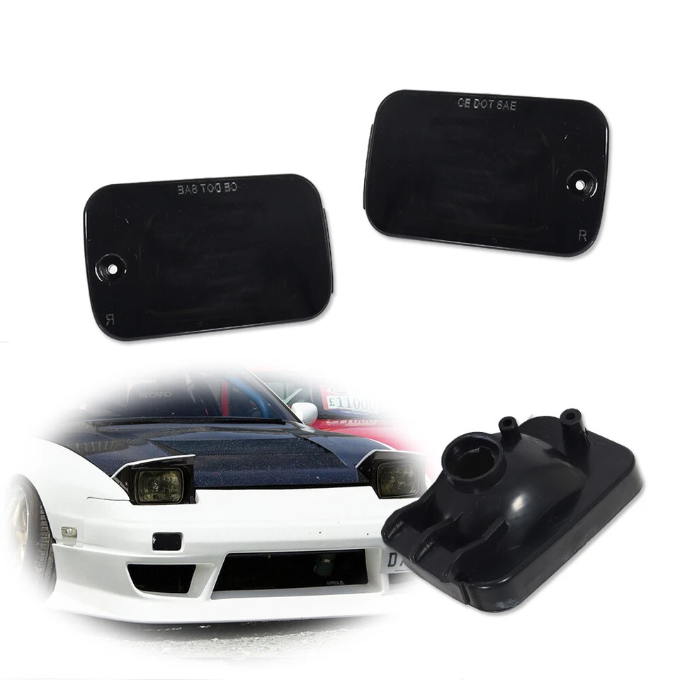 Luzes de fixação de posição frontal de fumaça para 89-94 Nissan S13 Silvia 180SX 240X Type-X - Imagem 1 de 4