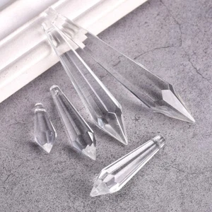 Colgantes de prisma de cristal facetado cono lágrima 5 piezas hágalo usted mismo araña joyería - Imagen 1 de 7