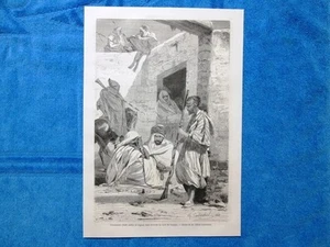 Gravure Année 1863 - Prisonniers dans le bordj du kaid de Ouargla (Algerie) - Picture 1 of 1