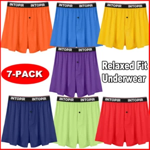 Paquete de 7 calzoncillos boxer de bambú para hombre ropa interior suave cómoda pantalones cortos holgados - Imagen 1 de 27