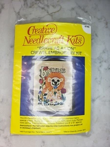 Vintage Creative Needlecraft Brave As A Lion 6745 Crewel Stickpackung 8"x10" - Bild 1 von 2