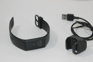 Fitbit Charge 3 Fitness Activity Tracker Graphite black FB409GMBK Large L Heart - Picture 1 of 12