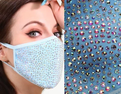 Rhinestones Face Mask - Crystal Bling Sparkly Masks for women Reusable Washable - Image 1 of 4