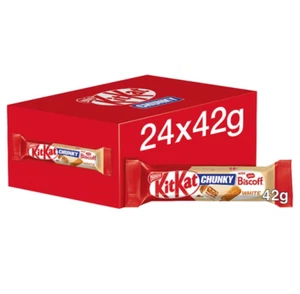 KITKAT CHUNKY BISCOFF FULL BOX 24 X 42G - WHITE CHOCOLATE - NESTLE - Bild 1 von 1